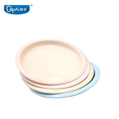 China Sustainable Round Food Grade Wheat Straw Dinner Biodegradable Dish for sale