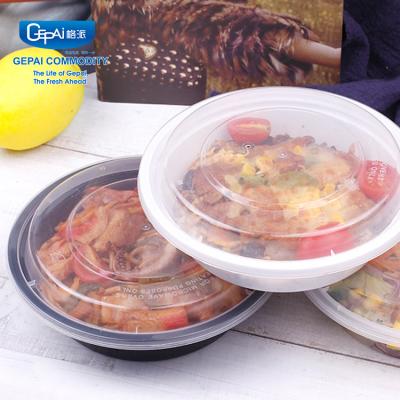 China Factory Wholesale Disposable Plastic Microwavable Microwavable Soup Noodle Rolls Salad Bowl With Lids for sale