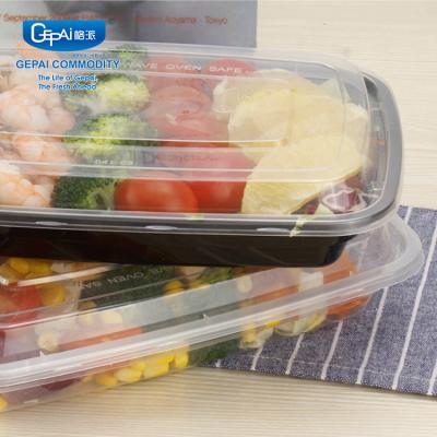 China Modern Reusable Microwavable Black Disposable Plastic Food Container Food Bowl for sale