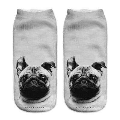 China Anti-Fault 3D Printed Fashion Unisex Invisible Street Socks Summer Couples White Short Socks for sale