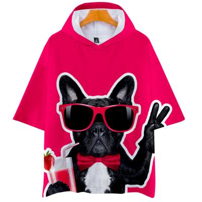 China Custom Wholesale Unique Anti Shrink Logo Sport T-shirt 3D Mens Printing T Shirt With Hood for sale