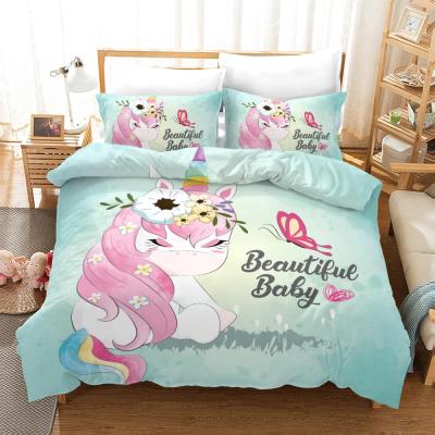 China New Design Nondisposable 3D Printing Unicorn Pattern Fashionable Dreamy 4PCS for sale