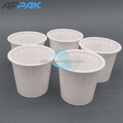 China PP5 recyclable white color 5 layer PP/tie/EVOH/with paper filter welded empty k cup pod for sale