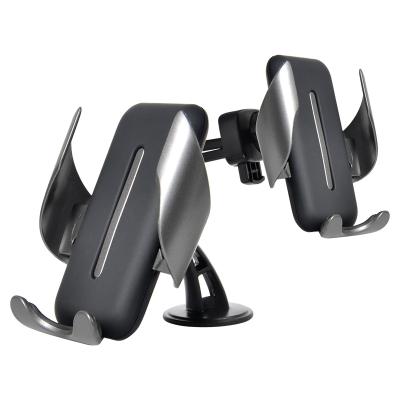 China Adjustable 2 In 1 Car Accessories Universal Gps Air Vent Clip Mount Dashboard 360 Degree Gravity Cradle Mobile Cell Phone Holders Stand for sale