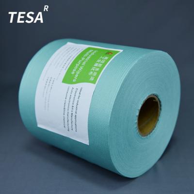 China Sustainable 65gsm Green Nonwoven Fabric Industrial Wiper Roll Embossed Eco-Friendly Stabilized Fabric Supplies OEM WIP-X8023Y T for sale