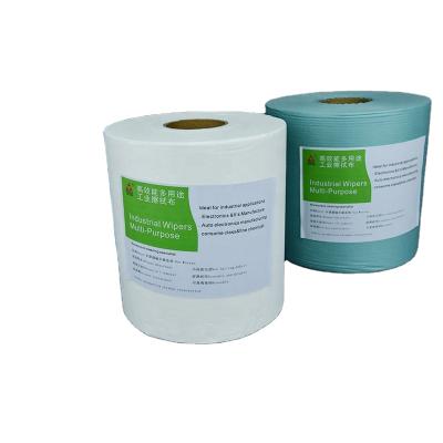 China WIP-X8005 55% Sustainable Wood Pulp 45% Polyester Small Clean Roll Paper Cleaning Wipes for sale