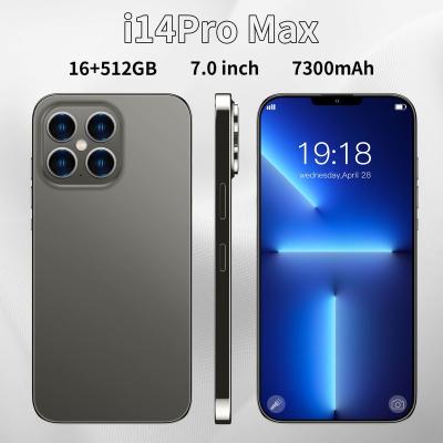 China Dual Pro Max Original Smart Phone 6.7 Inch 16GB+512GB Android Mobile Phone SIM Card 2022 i14 Unlock Mobile Phone for sale