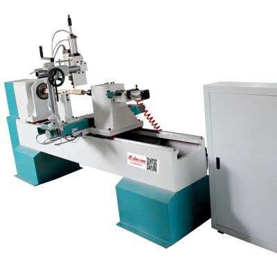 China 4kw rotating motor CNC Wood Carving lathe machine with spindle for sale