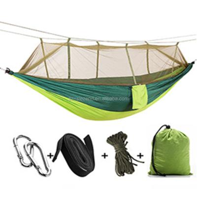 China Convenient Outdoor Portable Camping Hammocks , Swings Tie Down Double Hook Hammock With Mosquito Net for sale