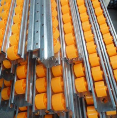 China ABS / PE Plastic Roller Track For Conveying Cardboard , Medium Duty Gravity Flow Sliding System for sale