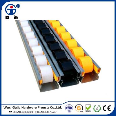 China Industrial Portage Placon Roller Track For Pipe Rack System / Metal Plated Frame With Plastic Roller Wheel for sale