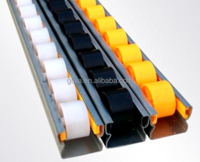 China Placon Gravity Cardboard Flow Rack System Plastic Roller Track Placon For Gravity Sliding Flow Rack for sale