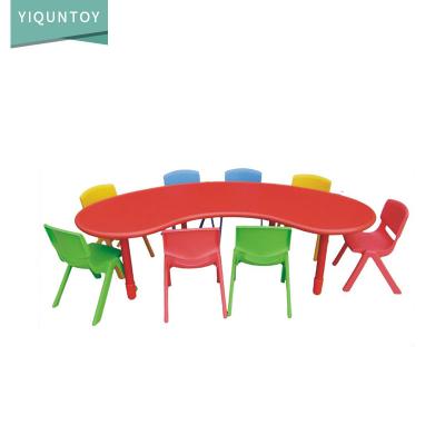 China Half moon plastic modern shape kindergarten indoor primary table for sale for sale