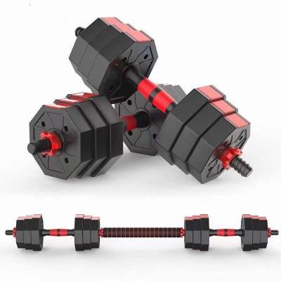 China Durable Hot Sale Standard Gym Equipment 20 30 40 Kg Barbell Dumbbell Set Round Rubberized Dumbbells for sale