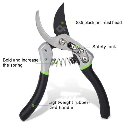 China Professional high quality steel anti-skid handle garden tools spring shears anti-rust main and rubberized handle for sale