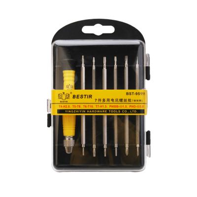 China 7pcs Polypropylene Telecommunication Screwdriver Magnetic Screwdriver Set Multifunctional Mobile Phone Repairing Tool for sale