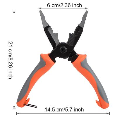 China 8 Inch Wire Stripper Plier Multifunctional 6 in 1 Electrician Wire Stripper Peeling Crimping Cutting Wire Pliers for sale