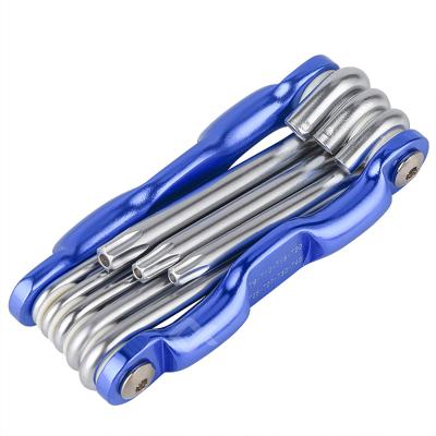 China Aluminum Folding Hexagon Hex Wrench Screwdriver Hex Wrench Pulls Off Allen Keys Hand Tool Portable Set for sale