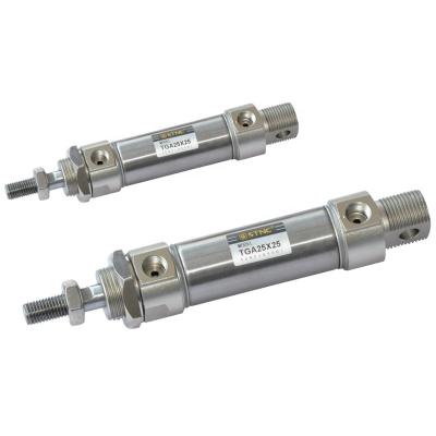 China Hotels TGA25*25 Series Stainless Steel Thin Double Acting Barrel Pneumatic Cylinder for sale