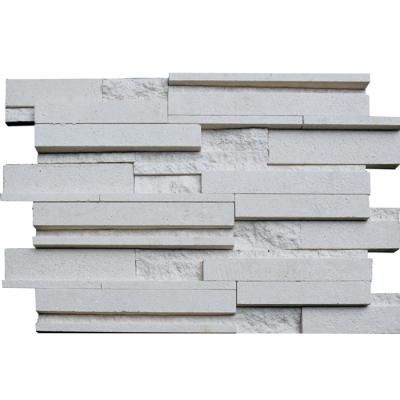 China Easy To Install And Maintain 150x600mm Natural Stone Side Wall Tile White Decorative Wall Cladding Stone Cladding Exterior for sale