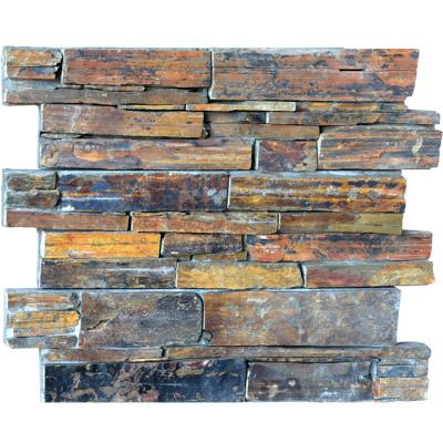 China Easy To Install And Maintain 200x600mm Exterior Stone Cement Culture Board Color Stone Wall Cladding for sale