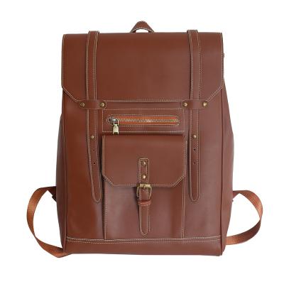 China Vintage Waterproof Women's Large Capacity Backpack Fashion Leather Backpack For Female Student College School Bag for sale