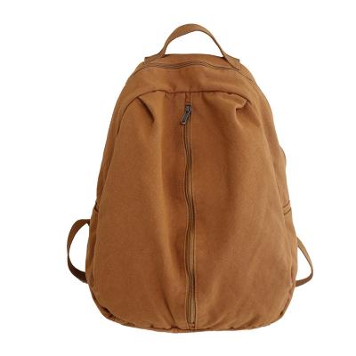 China The Other Schoolbag Boy Girls Bagpack Custom Leisure Student Backpack Solid Color Canvas Casual Backpack for sale