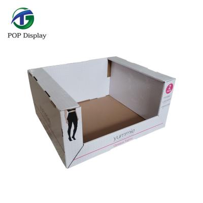 China Advertising Promotion Furniture Wholesale Floor Display Cardboard Corrugated Stand Up 1/4 Type Pallet Display Floor Tool Kit for sale