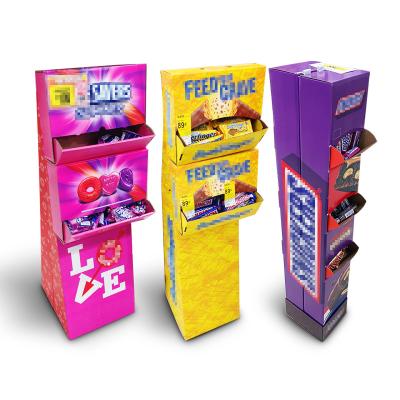 China Advertising Promotion Furniture Supermarket Display Stand Advertising Floor Cardboard Display Stand For Promotion for sale