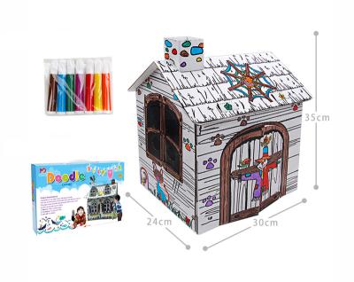 China Hot Selling Bedroom Painting Puzzle Board Easily Assembled Educational Intellectual Toy 3d Coloring Diy Craft Paper With Pen Kids Painting Toy for sale