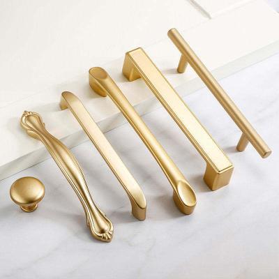 China Modern OEM Customized Zinc Die Cast Zinc Alloy Gold Furniture Handle Cabinet Handle for sale