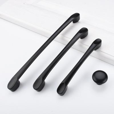 China OEM Style Cheap Modern Matte Black Cabinet Pull Handle Drawer Handle for sale