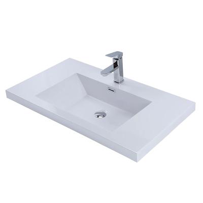 China White Bathroom Sink Porcelain Counter Small Rectangle Bowl Ceramic Sink Modern Above Vessel Sink for sale