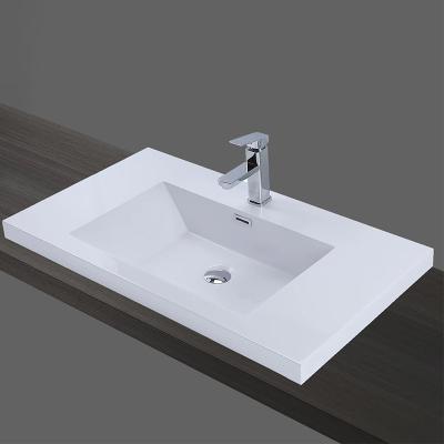 China Modern European Style Modern Countertop Mounted Ceramic Bathroom Sinks Glaze Spraying for sale