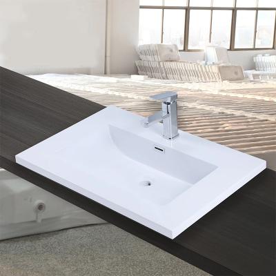 China Modern Custom Ceramic Wall Mount Rectangular Bathroom Sinks Modern for sale