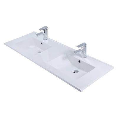 China Bathroom Modern White Ceramic Vanity Style Double Sink for sale