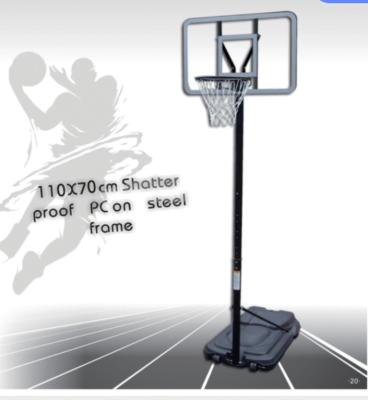 China 110X70CM PVC HDPE Basement PVC Backboard Plastic Adjustable Basketball Rack for sale