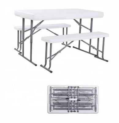 China Easy Carry Cheap Price Standing Plastic Portable Table And Chair Set Folding Serving Table For Parties for sale