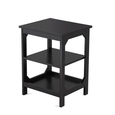 China Small Black Drawer Convertible Cabinet Storage Table Bedside Side End Table for sale