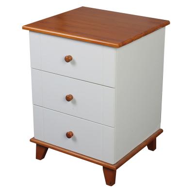 China Wholesale Convertible White Night Stand Factory Wholesale 3 Drawer Bedside Table Solid Wood Nightstand for sale