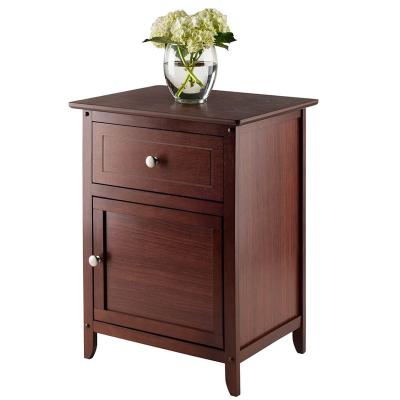 China Walnut Wood Vintage Nightstand Convertible With Single Drawer Storage Bedside Table For Living Room for sale