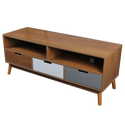 China Convertible Wood TV Stand With 3 Drawers Sturdy MDF Furniture TV Antique Build Console Table For Sale for sale