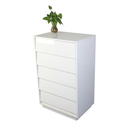 China Modern Cheap High Gloss Wood Panels Bathroom Storage Cabinet With 5 Drawers Made Of Composite Wood For Wholesale for sale