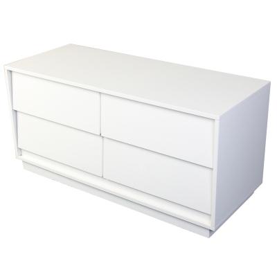 China Wholesale Modern Bathroom Furniture Glossy White Wood Storage Cabinet with 4 Drawer Dresser for Wholesale for sale