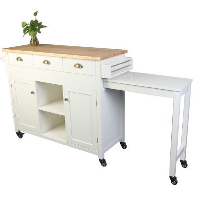 China (Others) White Kitchen Rolling Cart Adjustable OEM and ODM Available Rolling Cart Kitchen Carts on Wheels with Extendable Desktop for Wholesale for sale