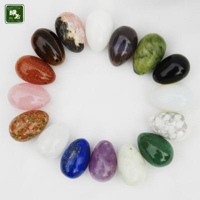 China Contemporary and contracted handwork semi-precious crystal ball factory egg vulva egg gold sand jade direct sales for sale