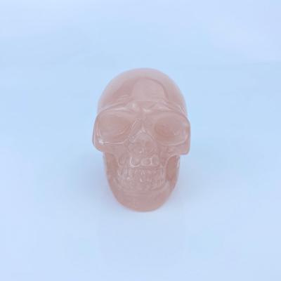 China Rose Rose Quartz Custom Gemstone Figurine large Crystal Skull direct selling from Europe for sale