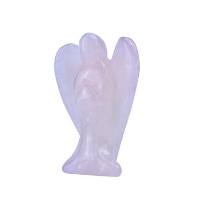 China Europe Hand Carved Semi Precious Stone Rose Quartz Pink Crystal Angel Scroll for sale