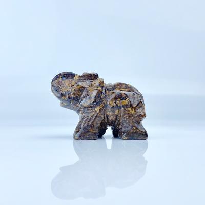 China China Factory Direct Selling Brown Crystal Craft Kits Crystal Luxury Folk Crafts Original Elephant Figurines for sale