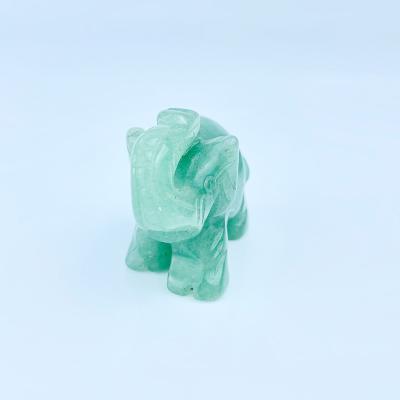 China Europe Customized Crystal Figurine Elegant Stone Crystal Green Custom Elephant Figurines for sale